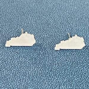 Kentucky Glitter Acrylic White Stud Earrings